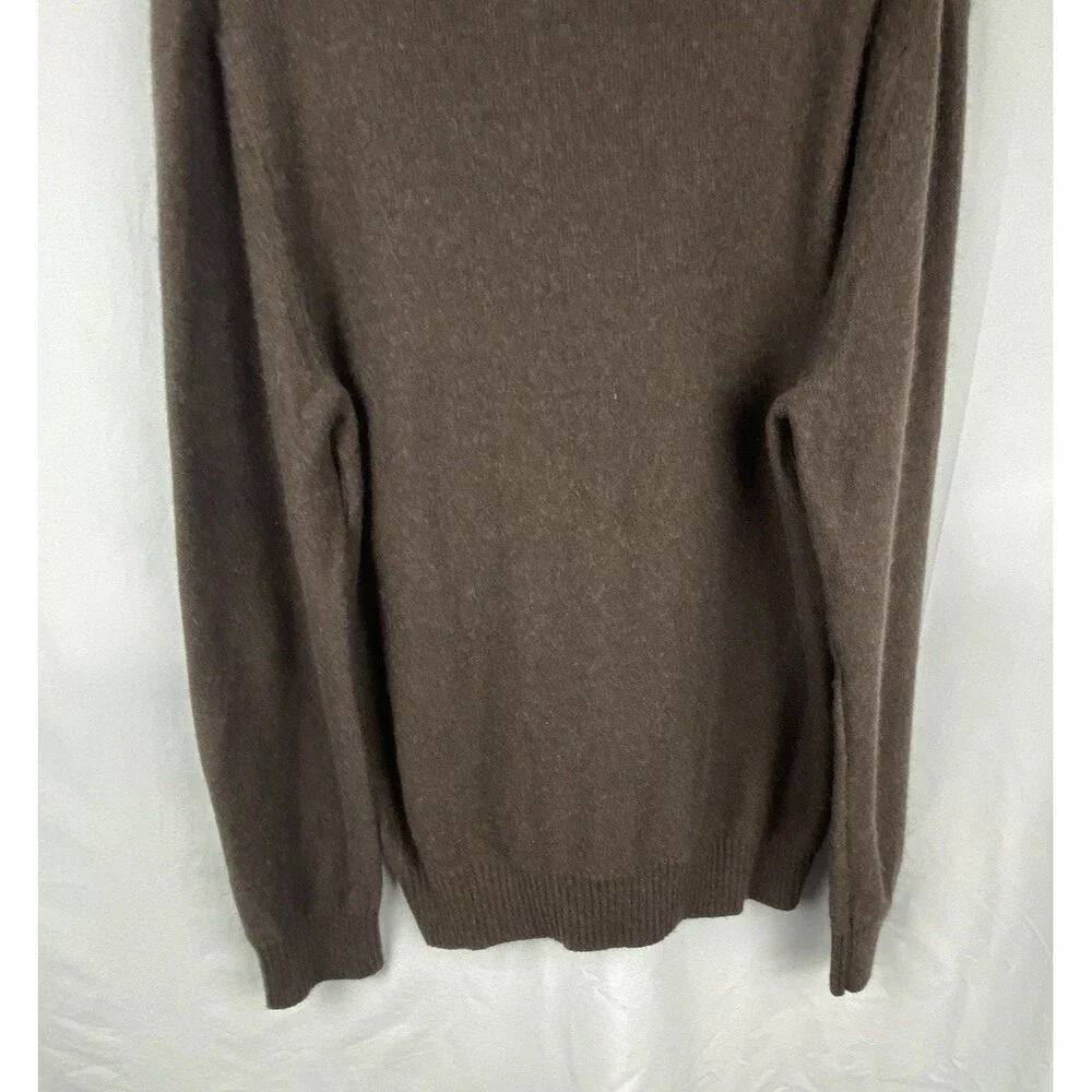 Banana Republic Sweater Mens‎ Large Angora Cotton Cashmere Argyle Brown Luxury
